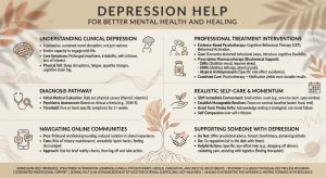 An infographic about Depression Help for Better Mental Health and Healing