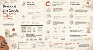 An infograhic about Personal Life Coach Role, Benefits, and How to Choose