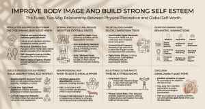 An infographic about Improve Body Image and Build Strong Self Esteem